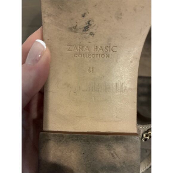 zara sandals 2604/101/111 Flat Crystal Beige Copper Silver Slingback 11 - Picture 6 of 6